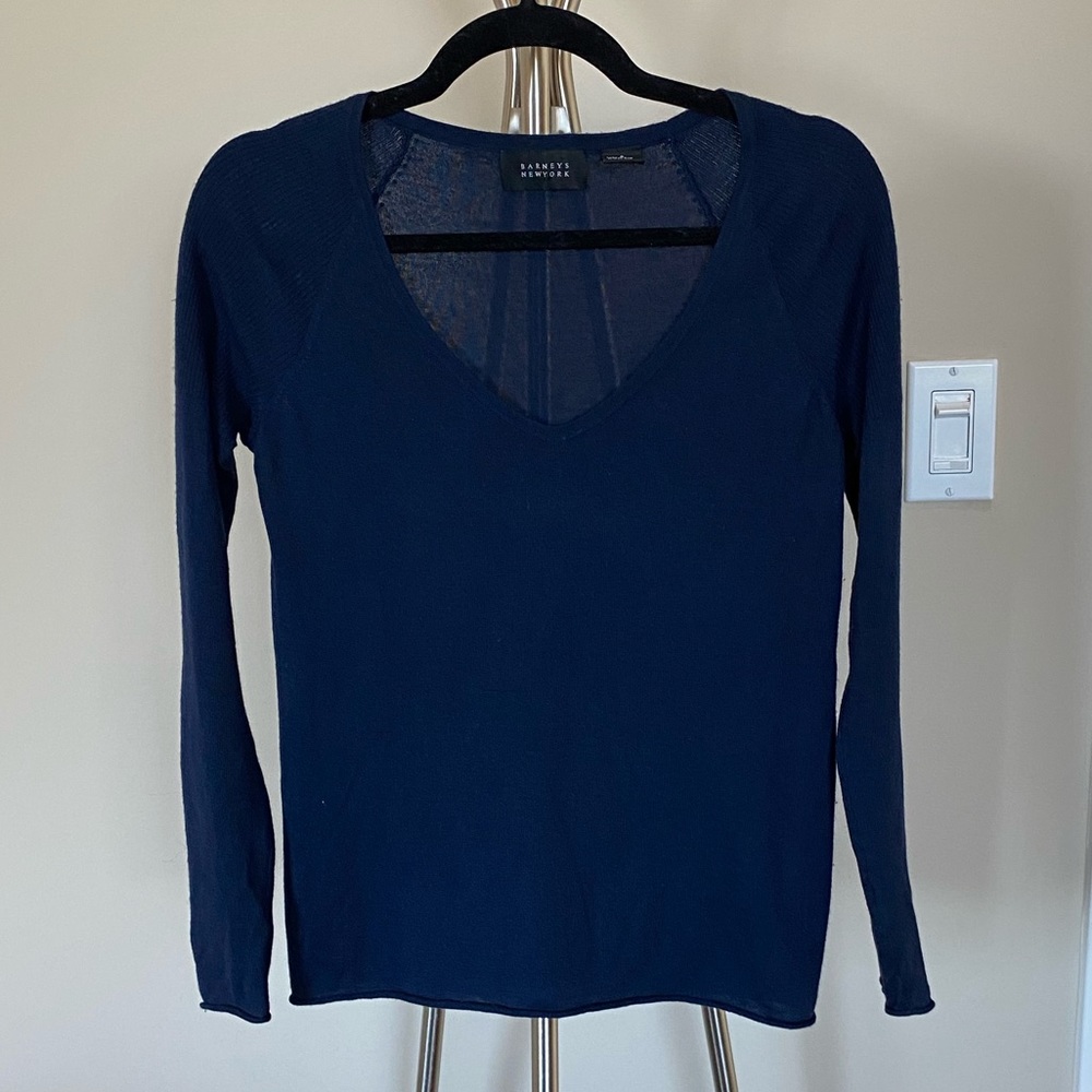 BARNEYS NEWYORK SILK PULLOVER SWEATER
